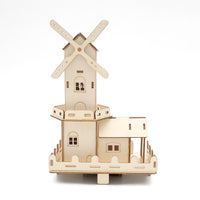 Educational Wooden Windmill Building 3D Puzzle