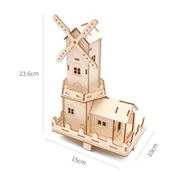 Educational Wooden Windmill Building 3D Puzzle