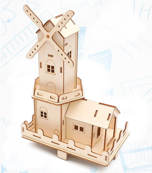 Educational Wooden Windmill Building 3D Puzzle