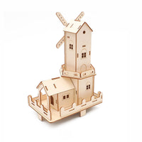 Educational Wooden Windmill Building 3D Puzzle