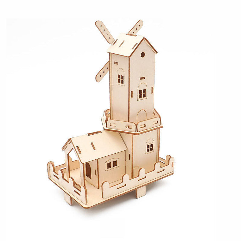 Educational Wooden Windmill Building 3D Puzzle